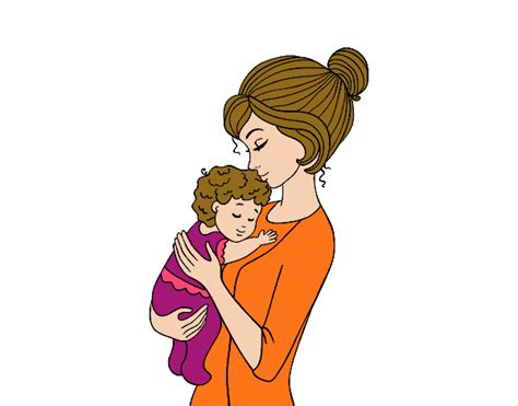 Dibujo De Madre Cogiendo Al Bebé Pintado Por En El Día 08