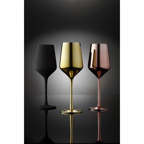 Tempa Aurora Matte Black Wine Glass Set Of 2