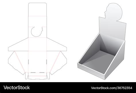 Cardboard Product Display Box Die Cut Template Vector Image