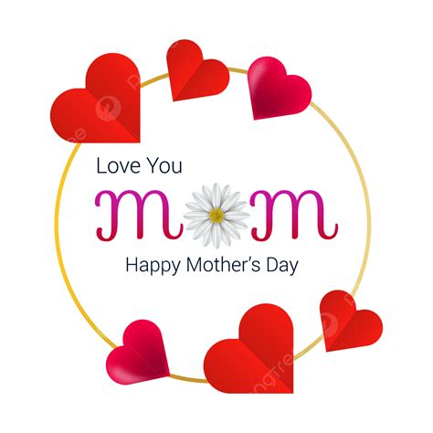 عيد أم سعيد جميل تصميم مع زهرة على خلفية شفافة خلفية الأم عيد الأم