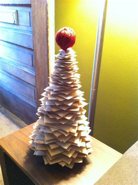 My Diy Paper Christmas Tree Used A Dowel Scrap Wood Base Paper From