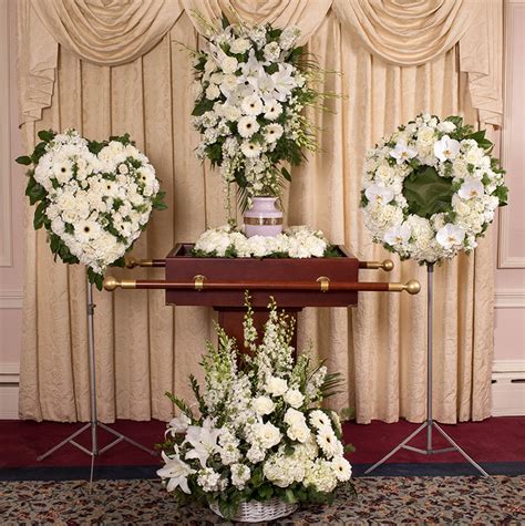Flower arrangements for closed caskets range between 305 to 580. White Funeral & Sympathy Flowers For The Urn - Same-day ...