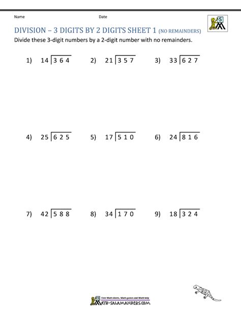 Long Division Worksheets For 5th Grade Grade 5 Math Worksheets
