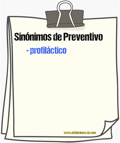 Sinónimos De Preventivo