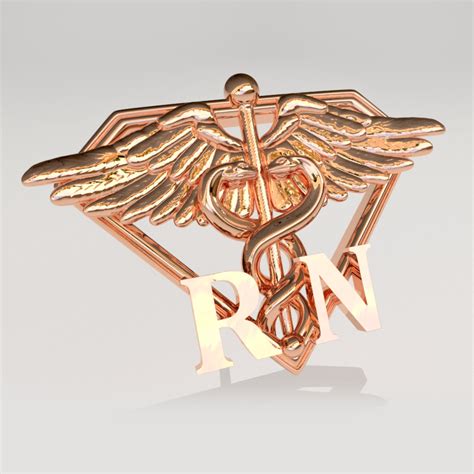 Medical Staff Lapel Pin Rn Diamond Shape 18k Gold Plated Etsy