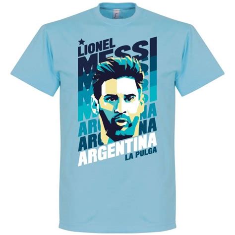 T Shirt Retrato De Messi Argentina Celeste Tshirt Football Messi Messi Argentinië