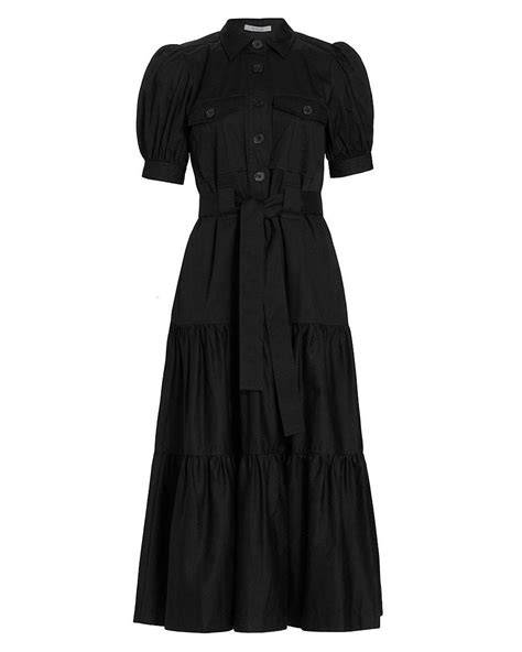 10 Crosby Derek Lam Buffy Poplin Utility Fit And Flare Midi Dress In