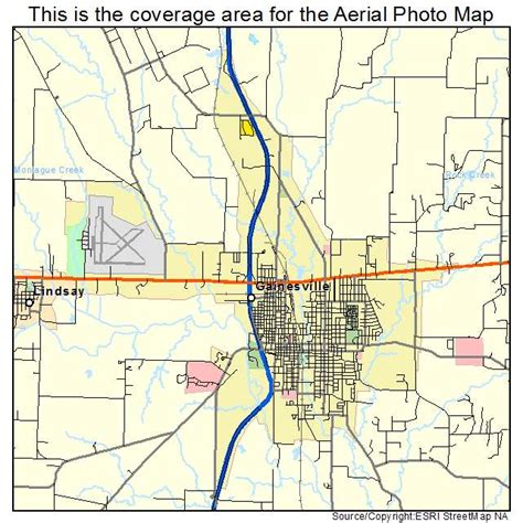 Aerial Photography Map Of Gainesville Tx Texas