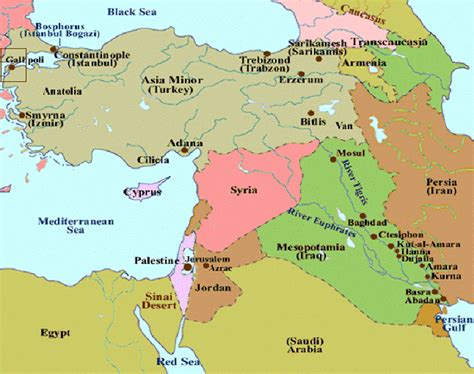 Map Of The Mesopotamia Region And The Tigris And Euphrates River