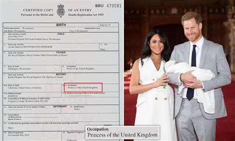 Archie S Birth Certificate Reveals Meghan Gave Birth At The Portland Birth Certificate