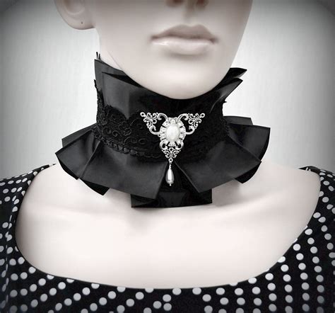 Victorian Wedding Collar Black Lolita Fashion Black Lace