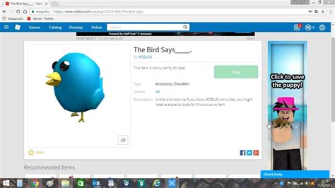 Code How To Get The Blue Bird Roblox Youtube