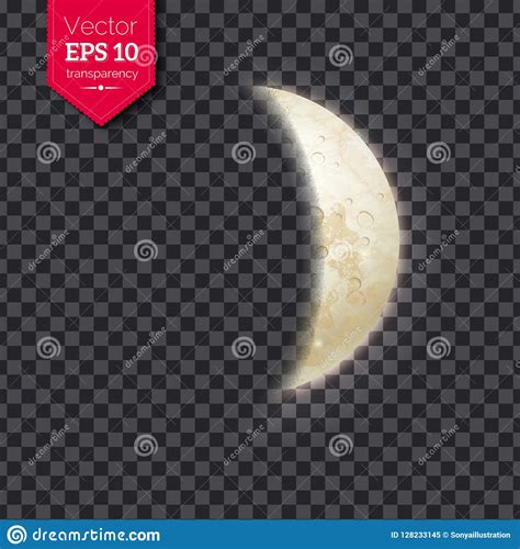 Vector Illustration Of Growing Moon Phase Stock Vector Illustration