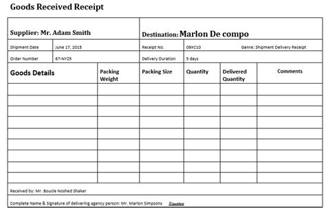 Read more sample pck up formsmails : 10 Free Sample Goods Delivery Receipt Templates ...