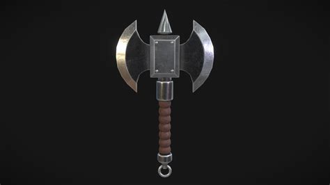Battle Axe Fantasy Weapon Game Ready Download Free 3d Model By