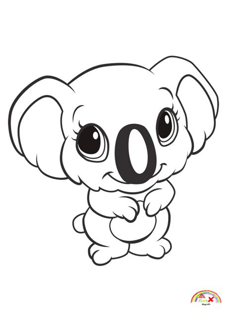 Baby Animals Coloring Pages Free Cute Baby Koala Zoo