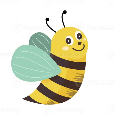 Yellow And Black Cute Cartoon Bee Element 9336389 Png