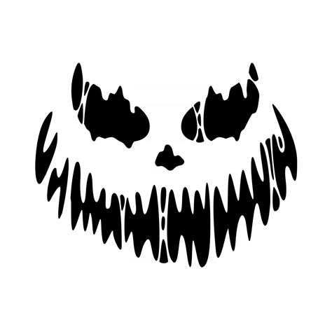 Scary Ghost Horror Face Silhouette Vector For Carving On Halloween