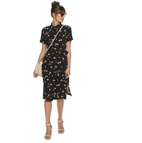 Popsugar At Kohls Printed Midi Dress Best Transitional Dresses 2019