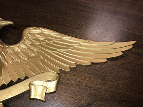 vintage sexton usa gold brass metal american bald eagle large 27” wall hanging ebay