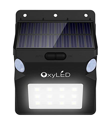 Oxyled Oxysol Sl07 Dual Motion Sensors Solar Wall Light 210 Degrees Of