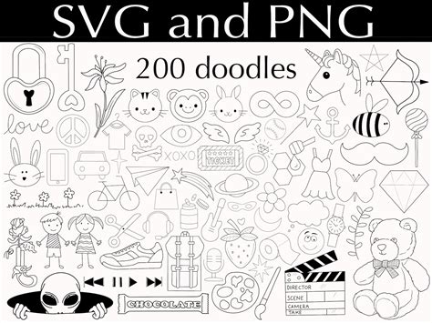 Doodles Svg Doodle Bundle Svg Doodles Cut File Doodle Etsy