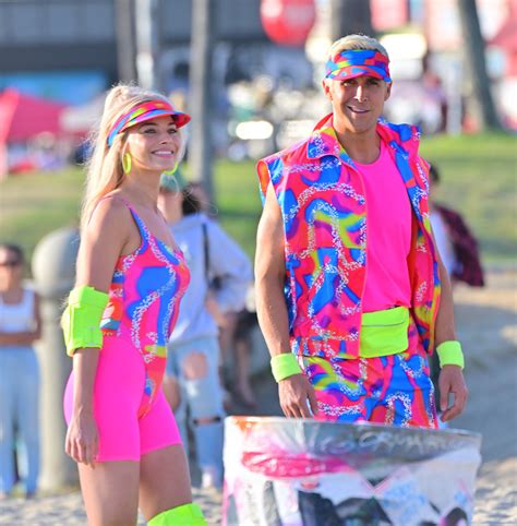 Barbie Margot Robbie And Ryan Gosling Seen Rollerblading At The Beach