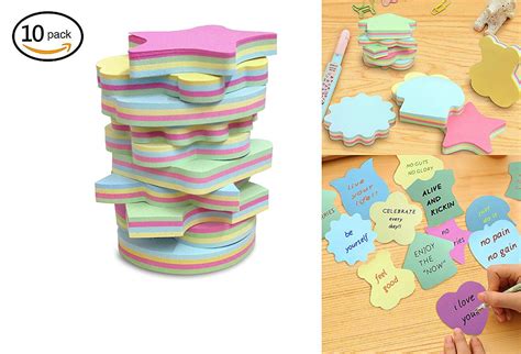 Colorful Sticky Notes In 10 Different Shapes Bundle Pack 10 Pads 100