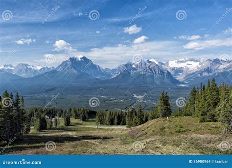 Canada Rocky Mountains Panorama Stock Photo Image Of Reflection Blue