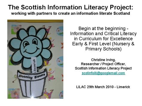 The Scottish Information Literacy Project Working With Partners
