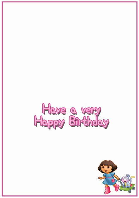 Personalised Dora The Explorer Birthday Card