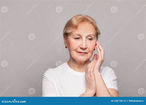 Beautiful Mature Woman Face Close Up Stock Photo Image Of Health