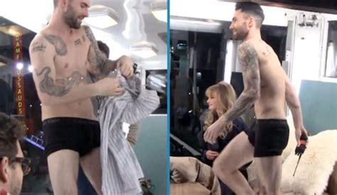 Adam Levine Shows Erect Cock In Trunks Naked Male Celebrities
