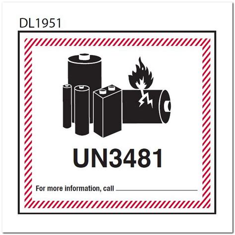Protects from any damage to label. 4-5/8" x 5" Custom Lithium Ion Battery Labels UN3481