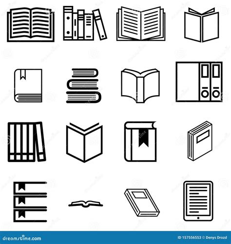 Books Icons Set Book Icon Library Illustration Simbol Collection