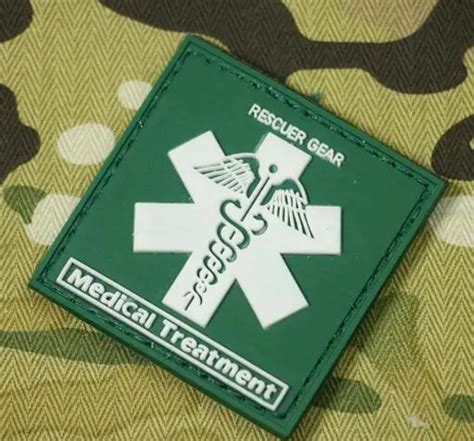 10pcs Rubber Medical Treatment Patch Army Pvc Hook And Loop Tactical