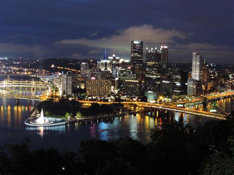 Pittsburgh Skyline At Night From Mount Washington 4 Photograph By