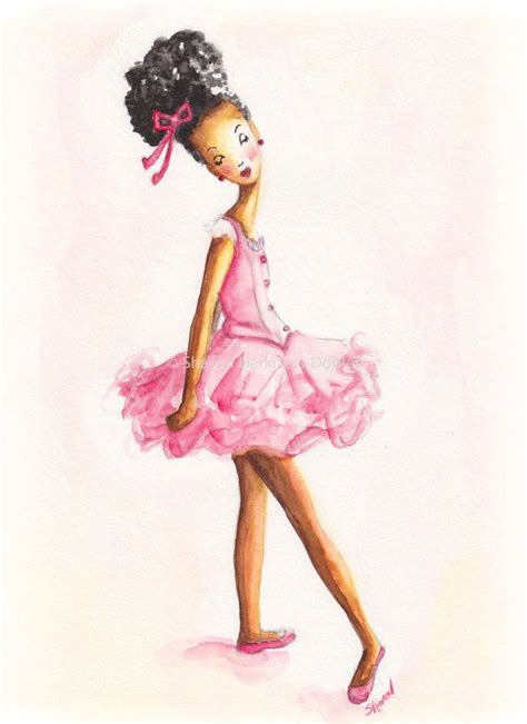 African American Ballerina Girl 6 X 9 Fine Art Print