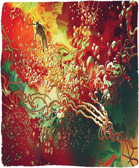 Amazon｜kisscaseカスタムblanketファンタジーアート家astronautフローティングwith Bubbles Coral Reefs重力sfグラフィックイメージ寝室リビング