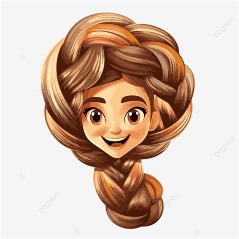 Braid Clipart Cartoon Braided Hair Girl That Is Happy Vector Braid