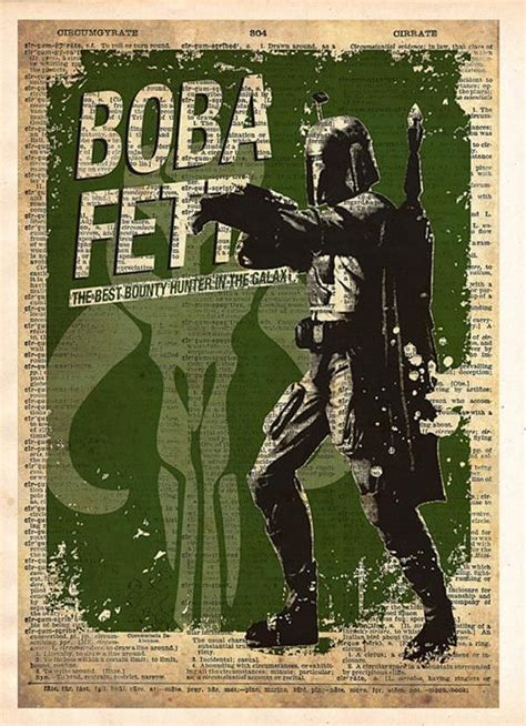 Boba Fett Dictionary Prints Vintage Dictionary Starwars Star Wars