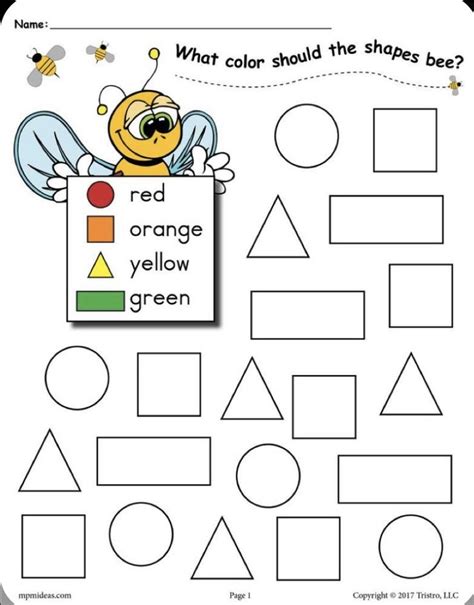 Worksheets For Preschool Shapes