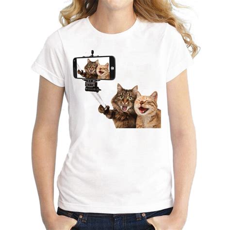 Fashion Funny Cats Women T Shirts Short Sleeve Casual Lady 3d Lovely Cat T Shirt Laughing Cats