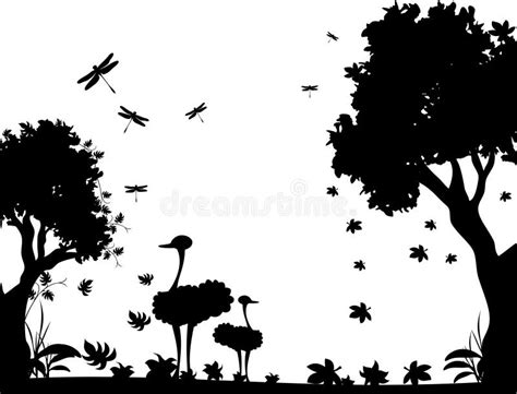 Black And White Nature Vector Stock Vector Illustration Of White