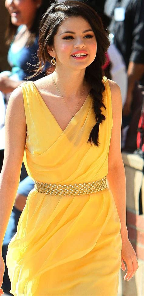 Selena Gomez Wallpaper Cocktail Dress Yellow Celebrity Dresses Dresses