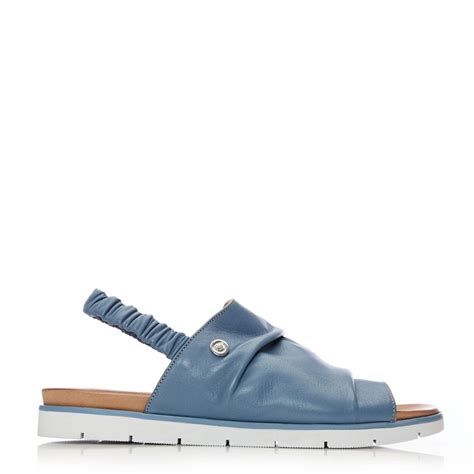Norah Blue Leather Sandals From Moda In Pelle Uk