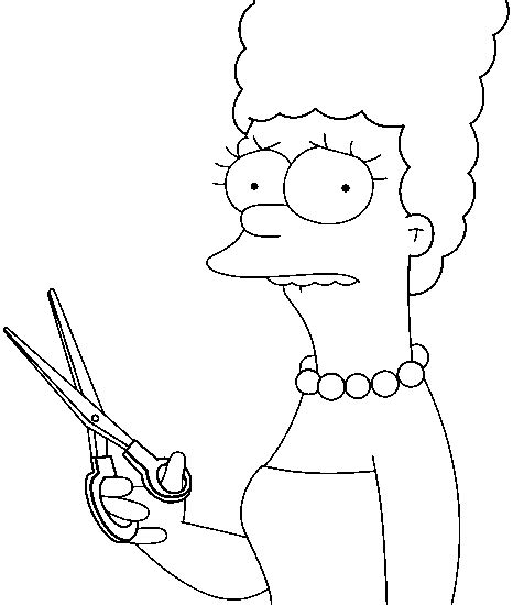 Dolph tem um apple newton, um assistente pessoal. Desenho de Marge Simpson e tesoura para colorir - Tudodesenhos