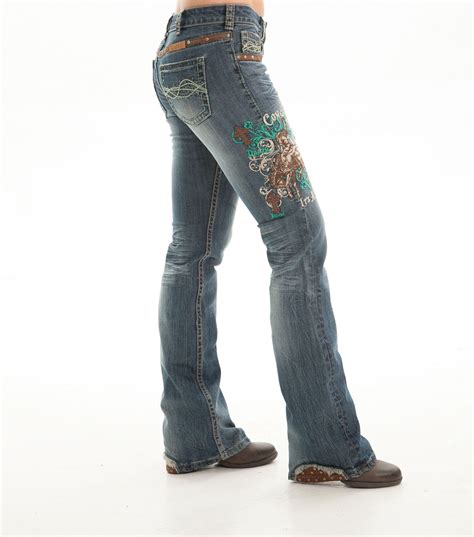 Cowgirl Tuff Womens Blue Cotton Blend Jeans Unbelieveable Spirit Cowgirl Tuff Western Wear