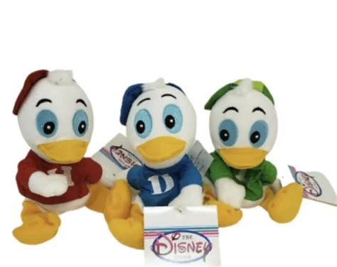 Disney Store Plush Donald Ducks Nephews Huey Dewey And Louie Mini Bean