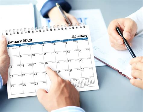 Buy Cranbury Standing Desk Calendar 2022 2023 8x6 Blue Use Now To